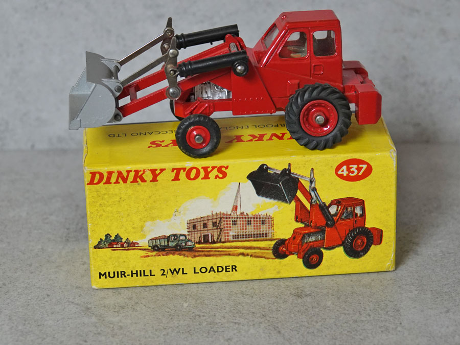 Dinky 437 Muir Hill 2WL loader red silver shovel