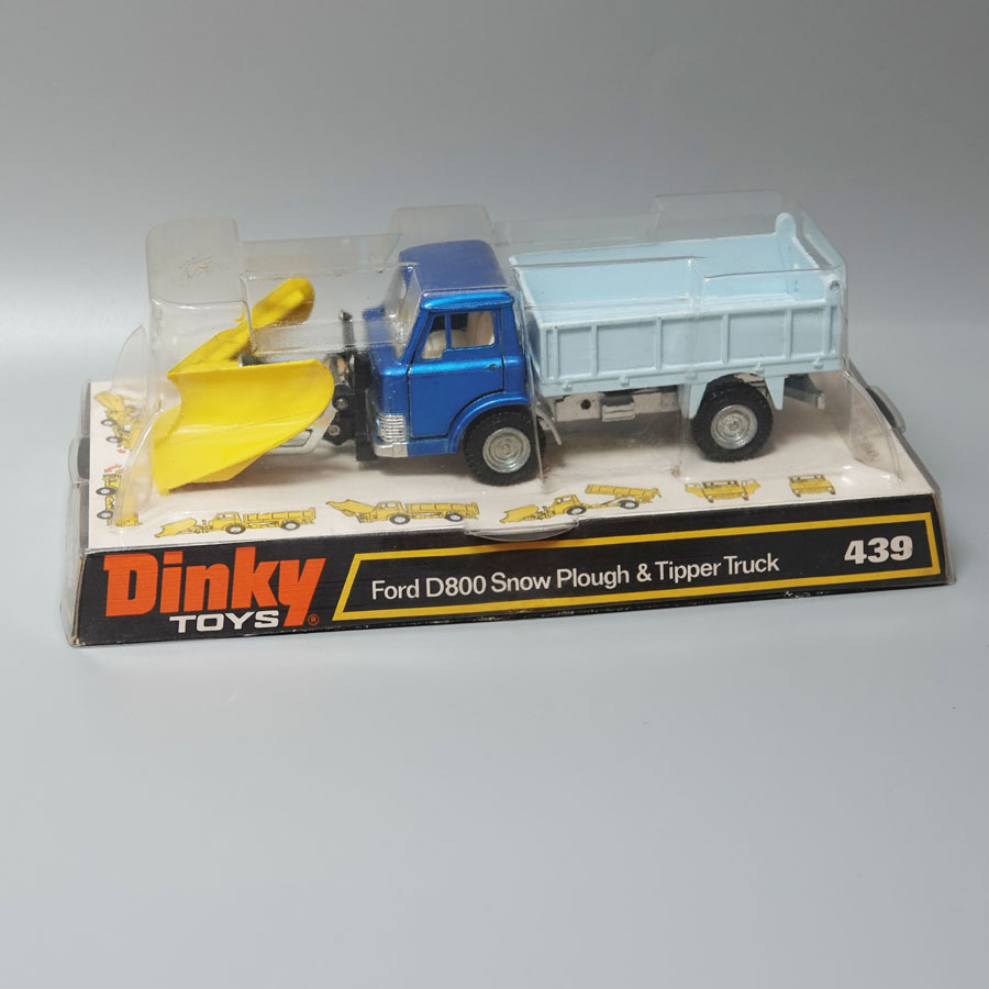 Dinky 439 Ford D800 snow plough and tipper dark metallic blue 