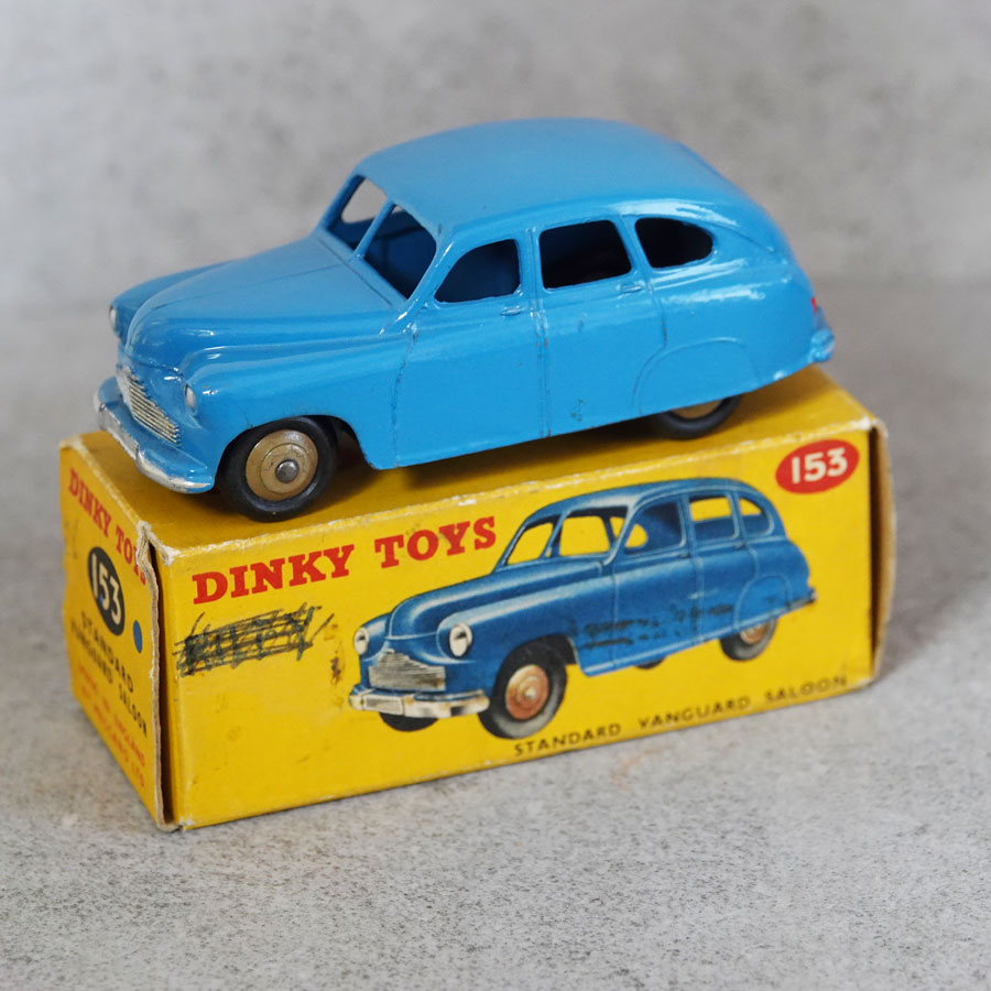 Dinky 153 Standard Vanguard Saloon Mid Blue With Fawn Hubs