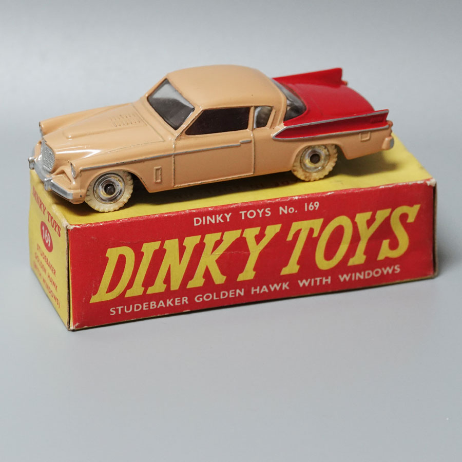 Dinky 169 Studebaker Golden Hawk Red And Fawn Chrome Hubs