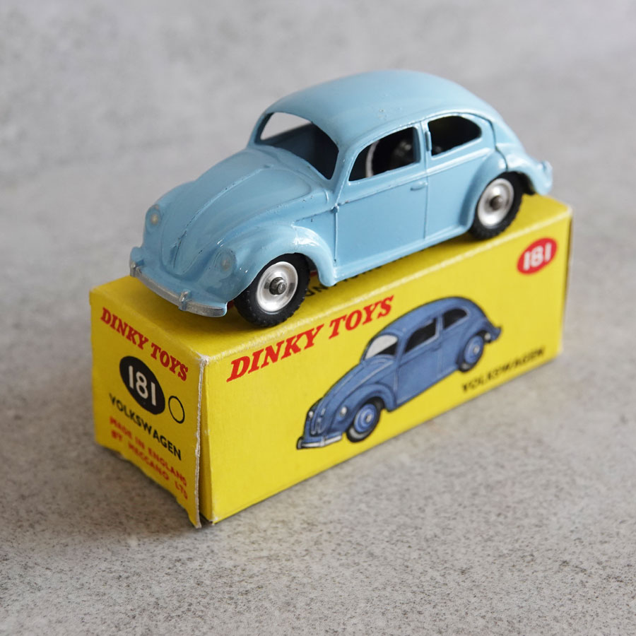 Dinky 181 Volkswagen in Sky Blue Chrome Hubs Silver Base