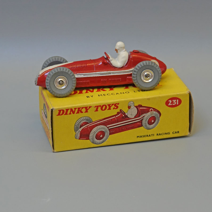 Dinky 231 Maserati racing car red with chrome hubs