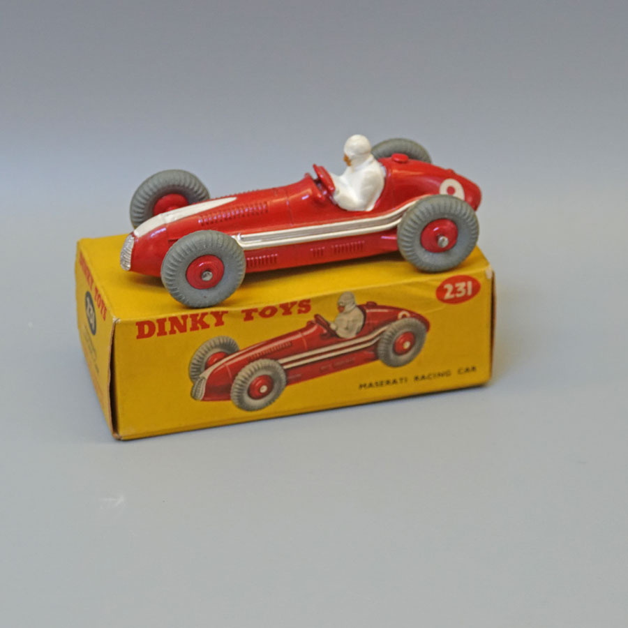 Dinky 231 Maserati racing car red with red hubs