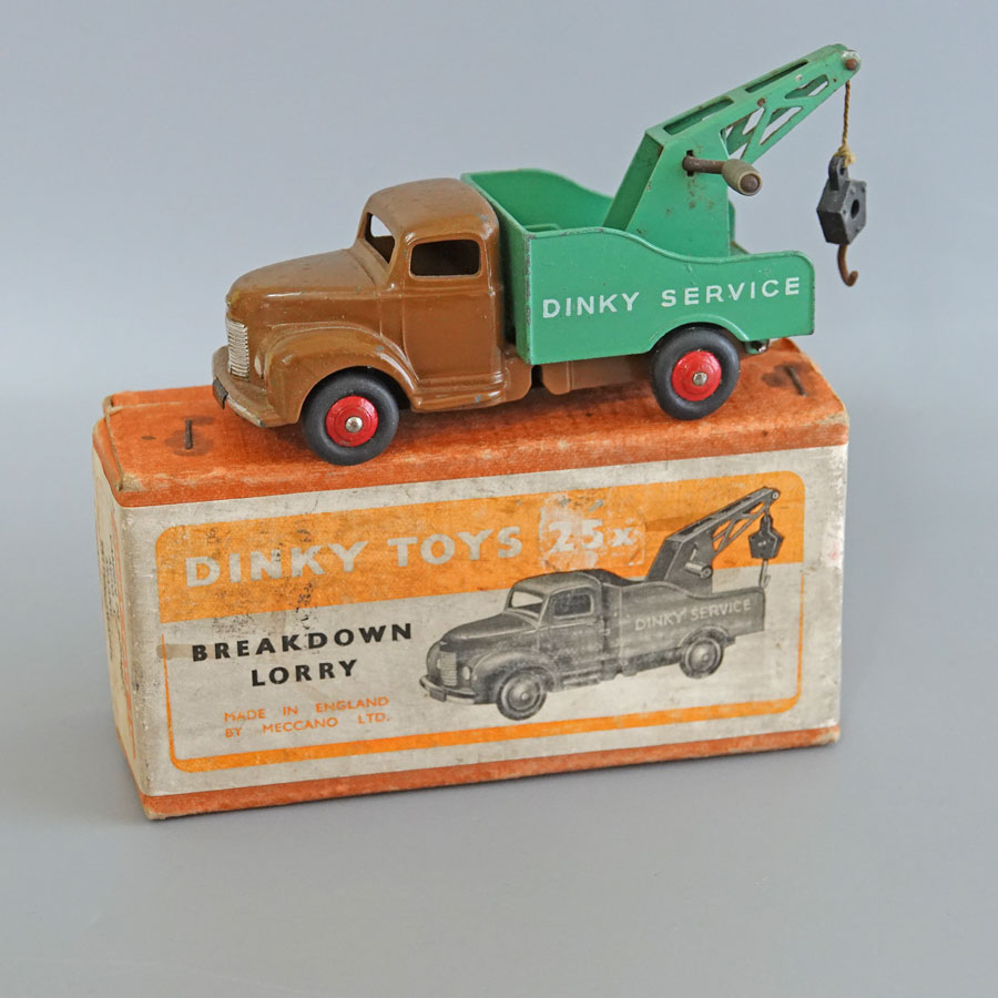 Dinky 25x Breakdown Lorry Green Brown White Writting Orange Boxed RARE 