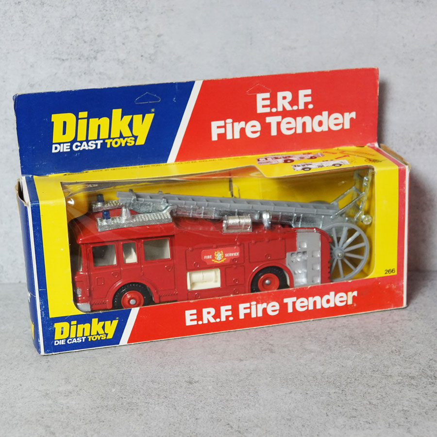 Dinky 266 EFR Fire Tender red silver ladders plastic front box