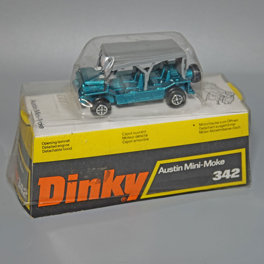 Dinky 342 Austin Mini-Moke metallic blue green in blister