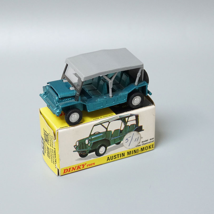 Dinky 342 Austin Mini Moke Metallic Greenish Blue Grey Canopy