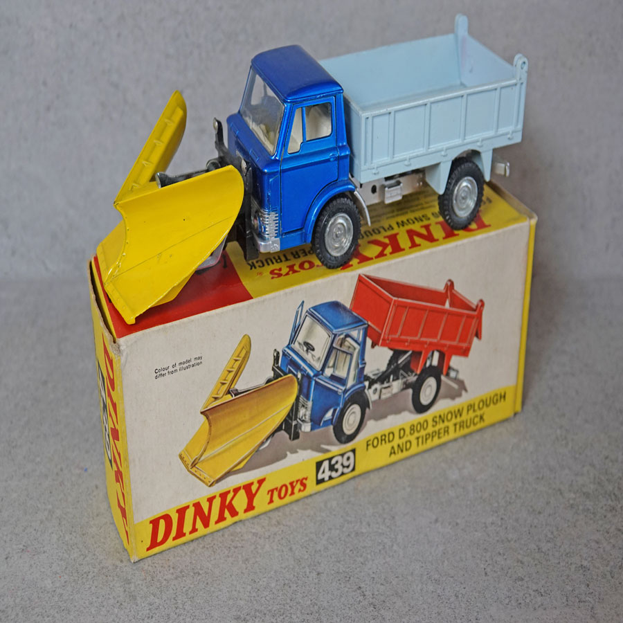 Dinky 439 Ford D800 Snow Plough & Tipper Truck Two Tone Blue