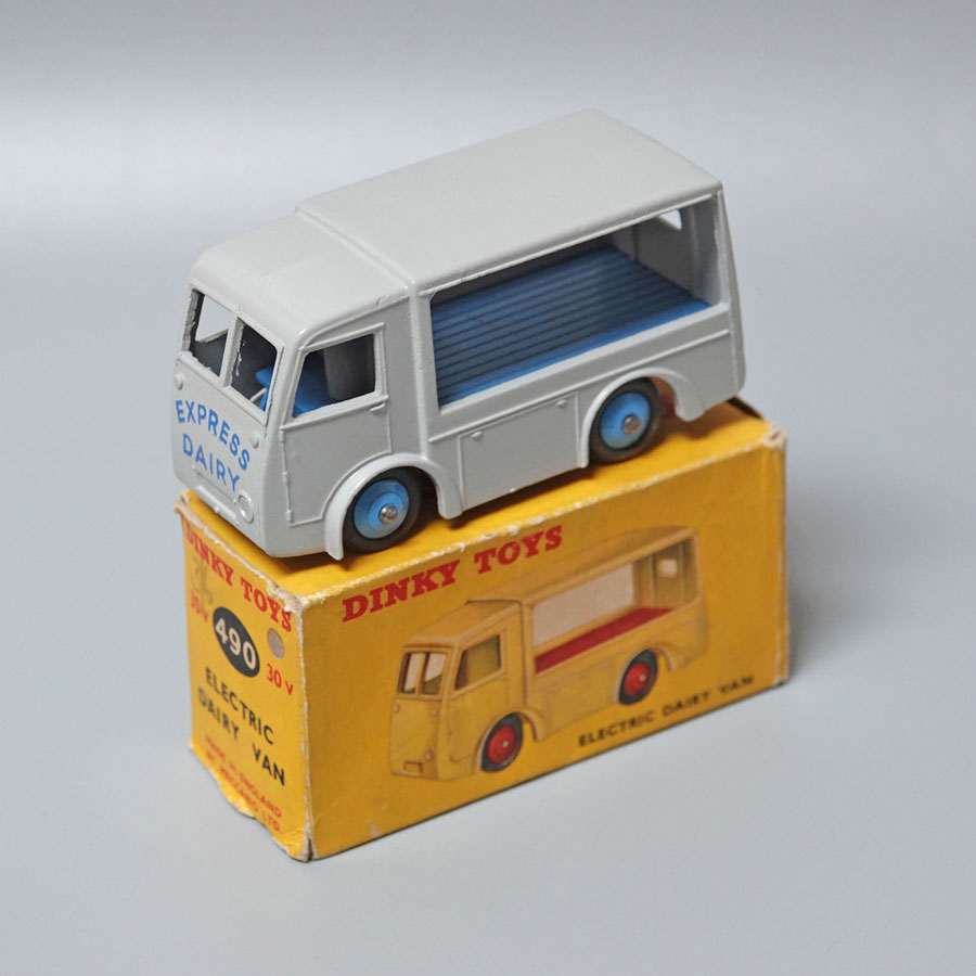 Dinky 490 Electric Dairy Van EXPRESS DAIRY Grey & Blue