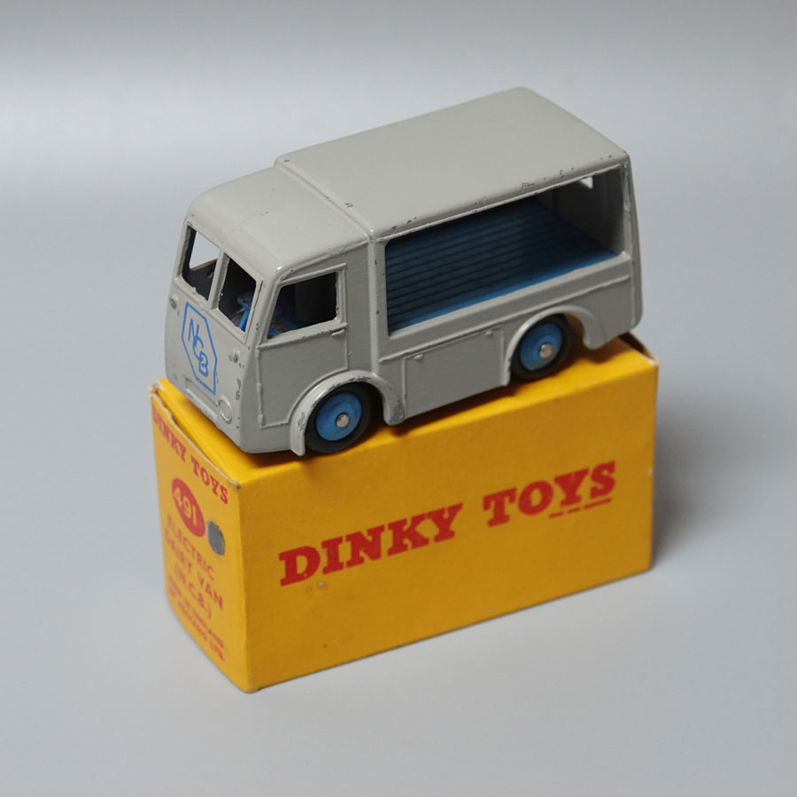 Dinky 491 Electric Dairy Van NCB Grey & Blue