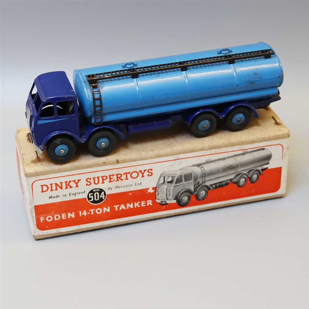 Dinky 504 Foden 14 ton tanker two tone blue
