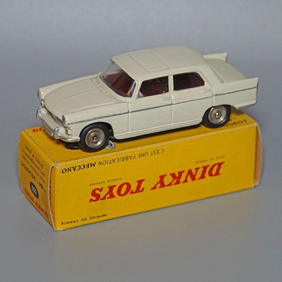 Dinky 553 Peugeot 404 pale cream dark red interior #2