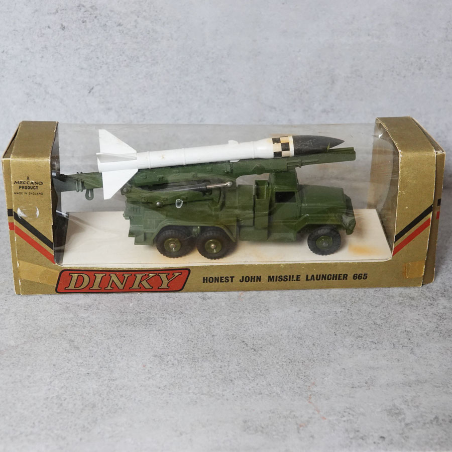 Dinky 665 Honest John Missile Launcher gold import box RARE