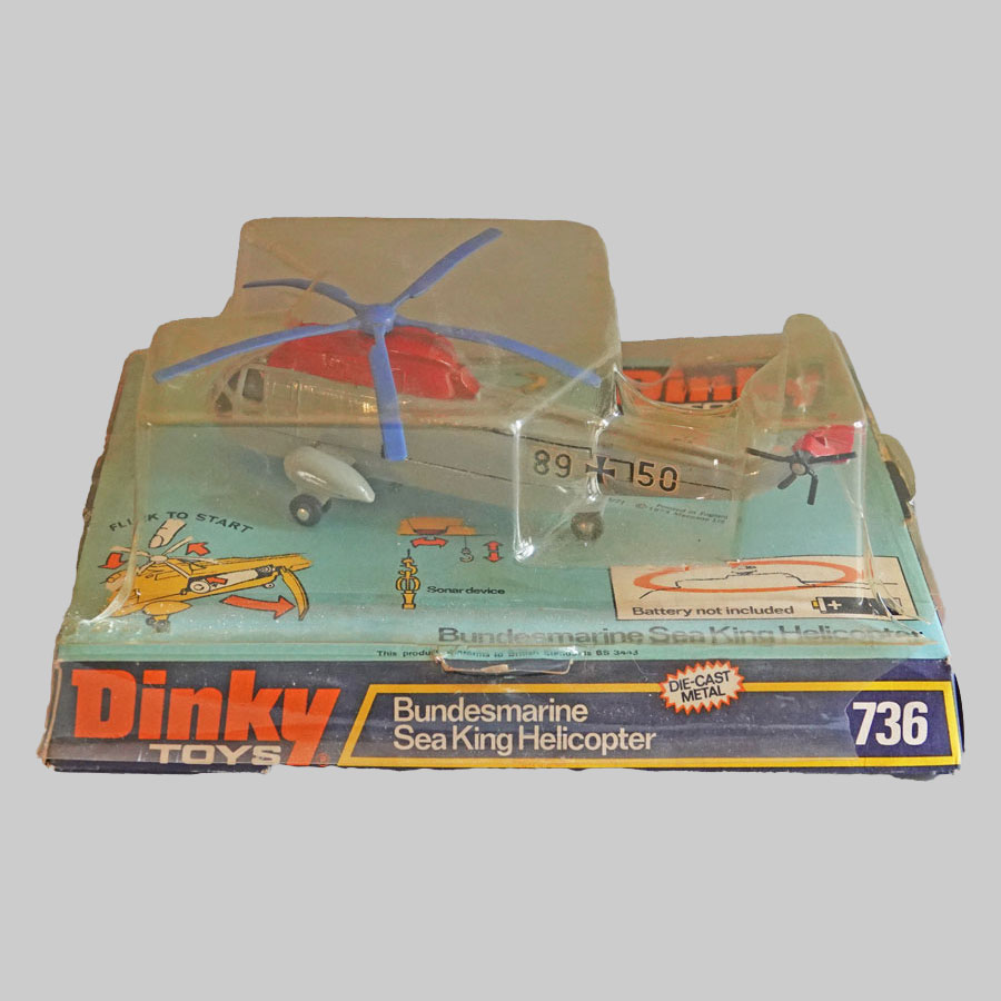 Dinky 736 Bundesmarine Sea King Helicopter blue rotar blade