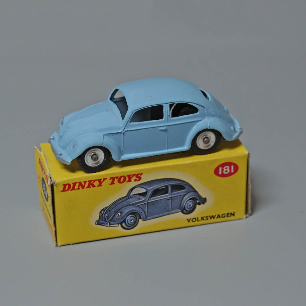 Dinky 181 Volkswagen in sky blue chrome hubs silver base