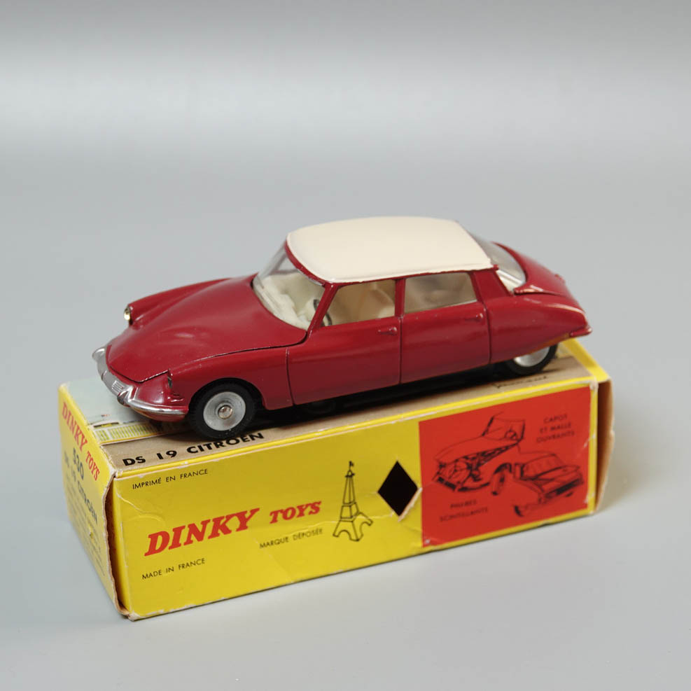 Dinky 530 Citroen DS 19 in deep red cream roof black base