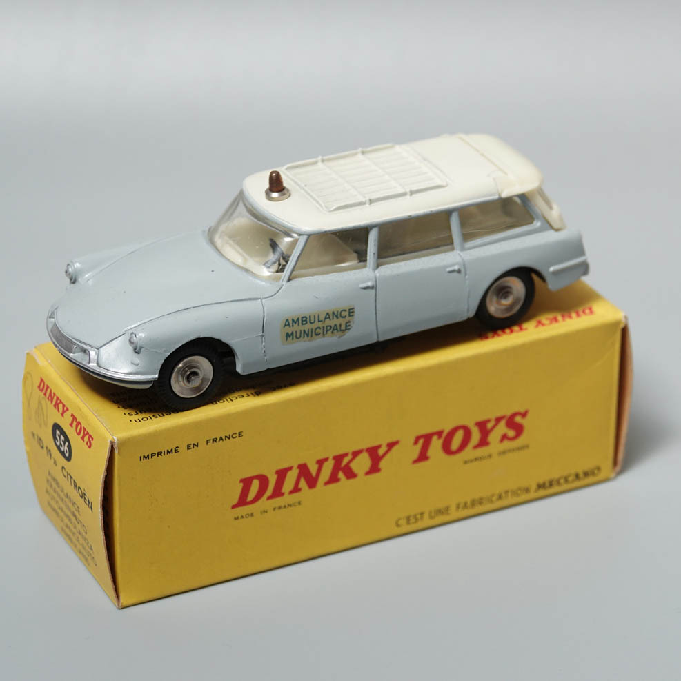 Citroen ds 19 light grey roof aubergine atlas dinky toys 24c miniature car